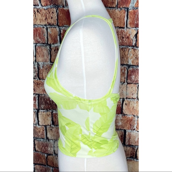 Kortni Jeane Tropical Leaf Print Crop Tankini - Picture 4 of 6